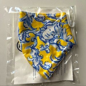 NWT Tory Burch Yellow Paisley Cloth Face Mask